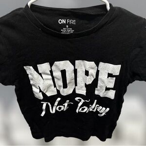 On Fire Black and White Graphic Crop Top